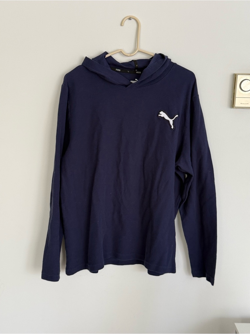 Puma Navy Blue Pullover Hoodie with White Logo